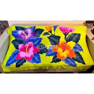 Special Offer Rayon Sarong Hand Painted Flower Design High Quality